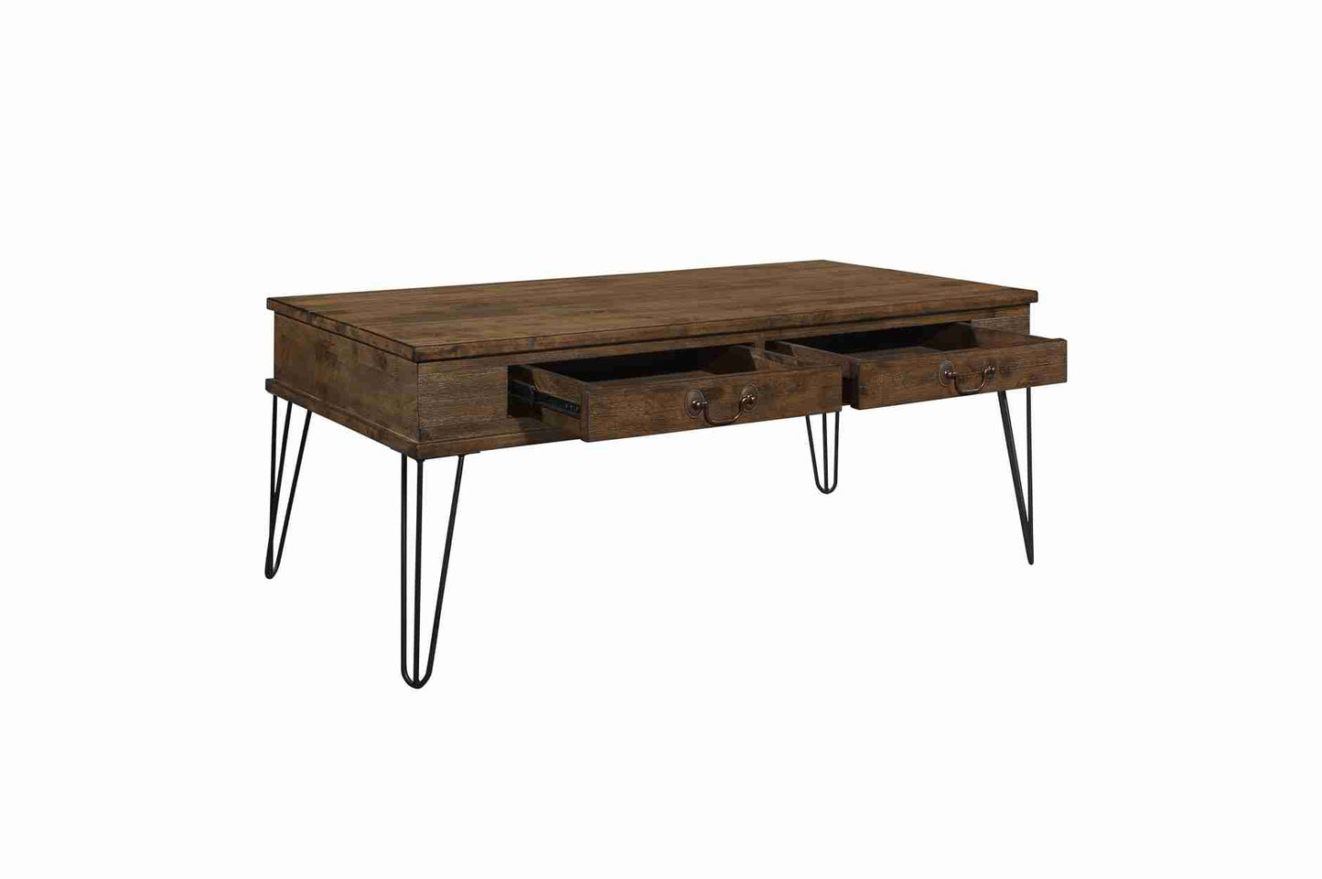 Wooden Center Table in Antique Bronze Finish