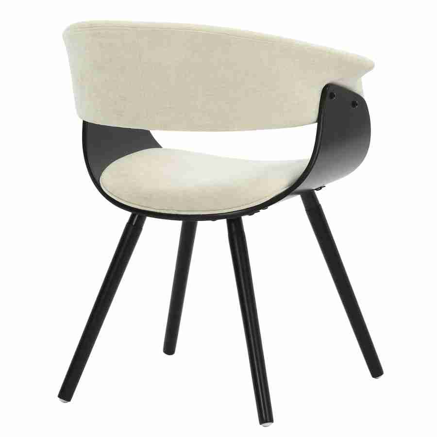 Fabric Accent Chair In Beige and Black