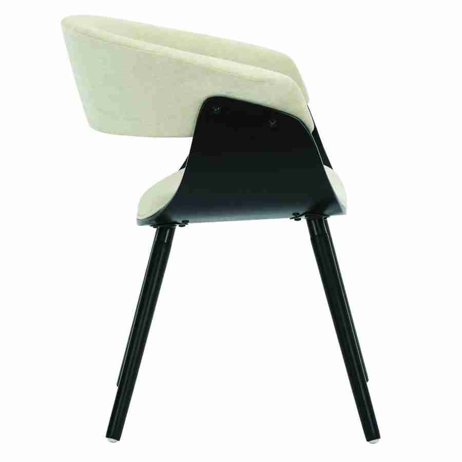 Fabric Accent Chair In Beige and Black