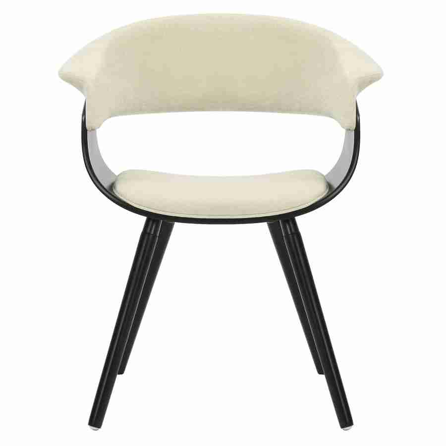 Fabric Accent Chair In Beige and Black