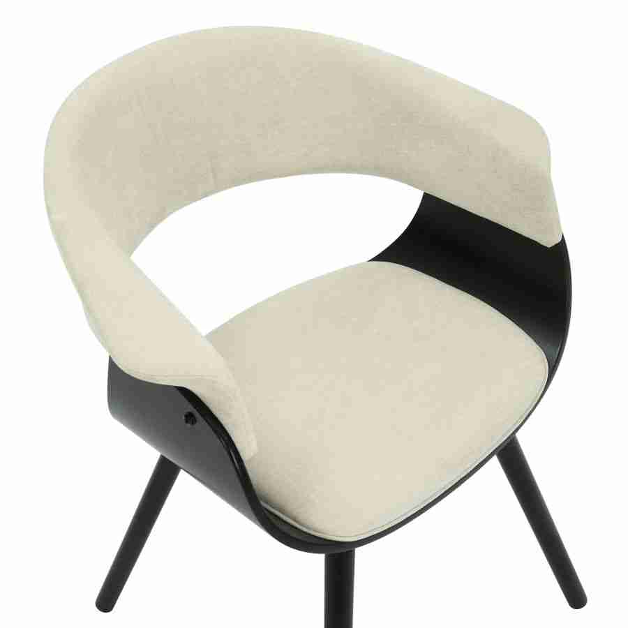 Fabric Accent Chair In Beige and Black