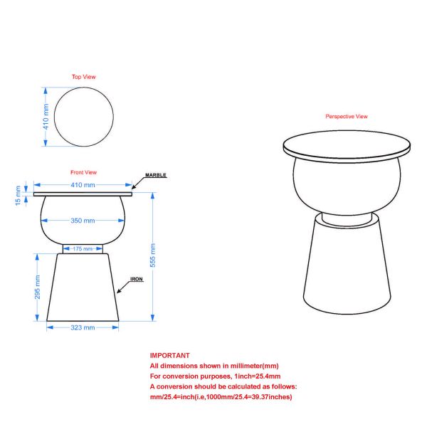 Alora Accent Table in Black and White