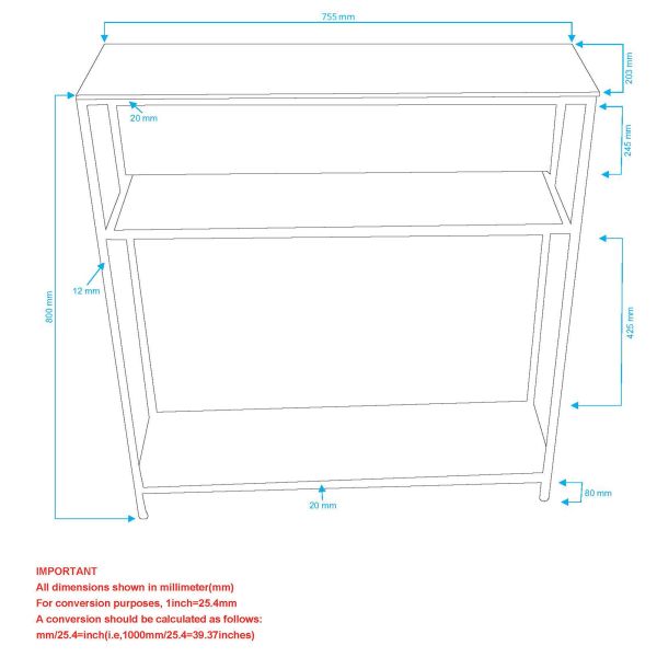 Storage Console Cabinet with Shelf