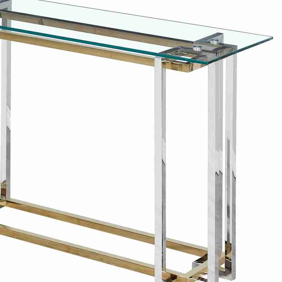 Console Table in Silver and Gold