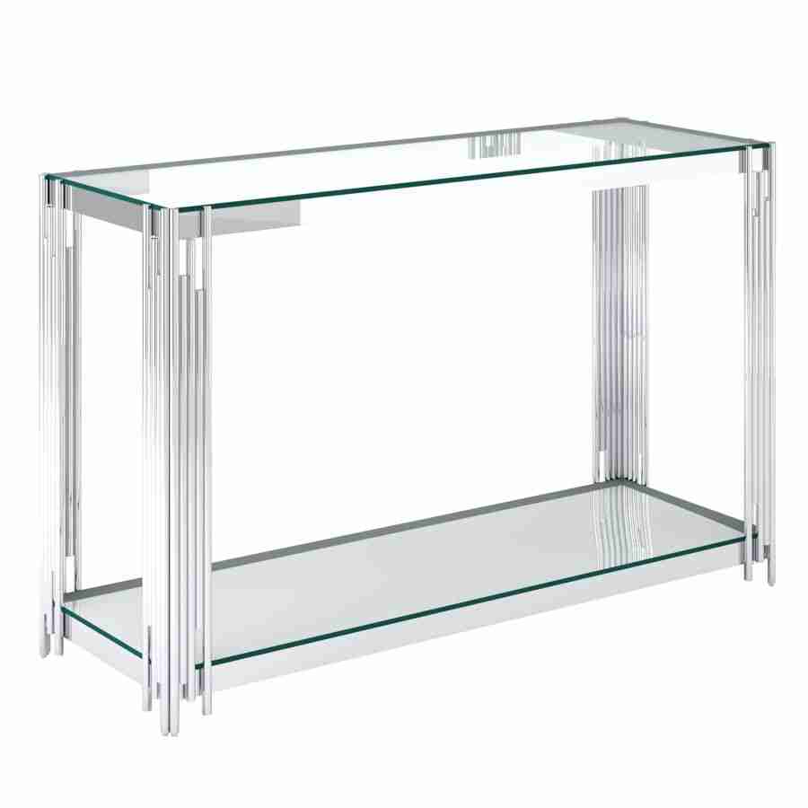 Console Table with Mirrored Glass Bottom