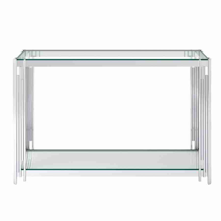 Console Table with Mirrored Glass Bottom