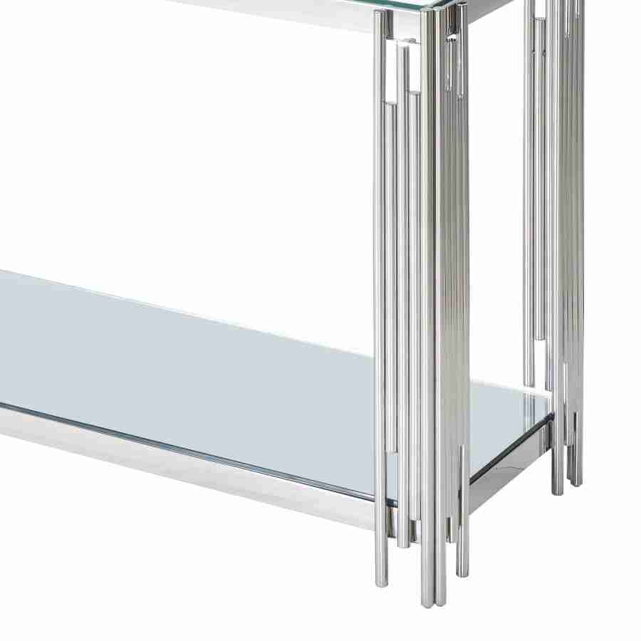 Console Table with Mirrored Glass Bottom