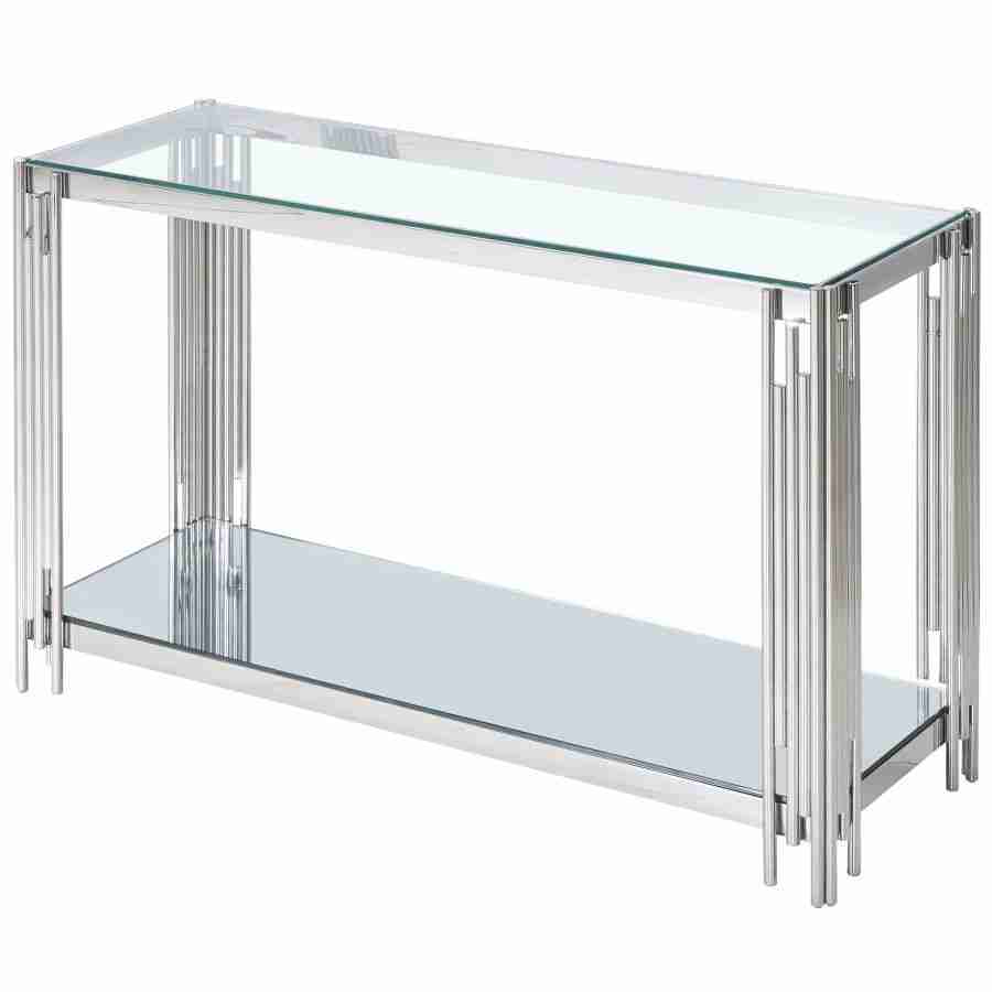 Console Table with Mirrored Glass Bottom