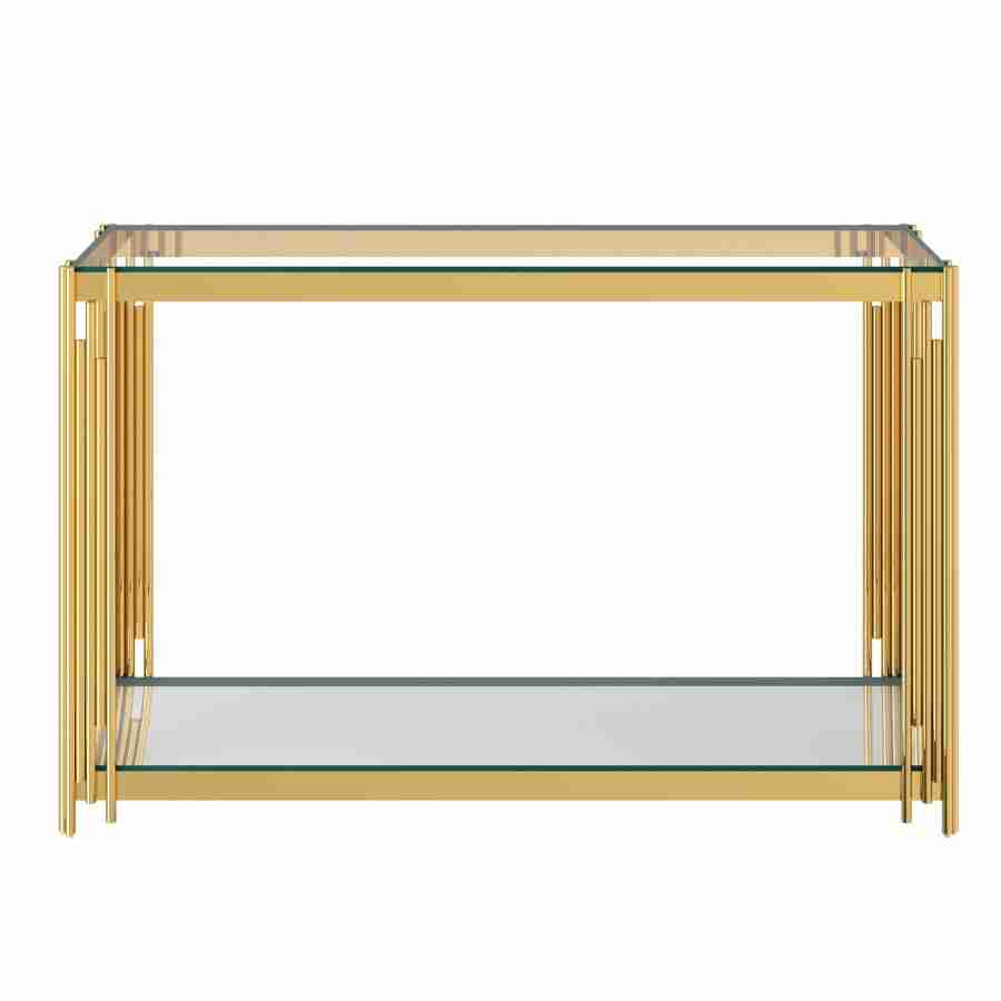 Console Table with Mirrored Glass Bottom