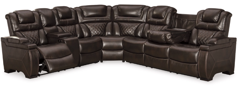 Warnerton 3-Piece Power Leather  Reclining Sectional