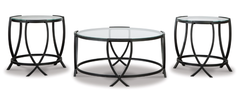 Glass Round Coffee Table Set