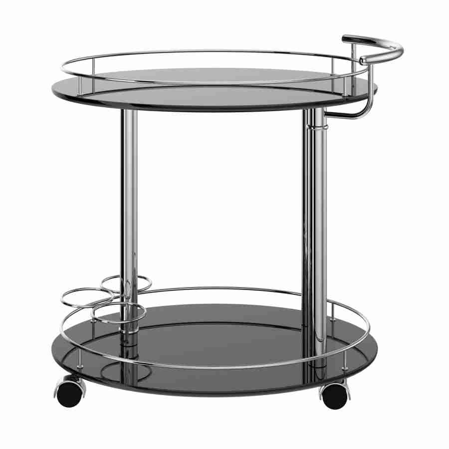 Inka 2-tier Bar Cart in Black and Chrome