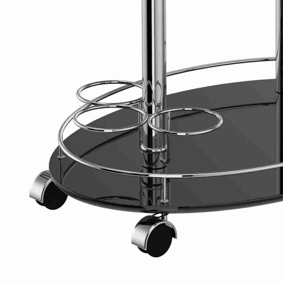 Inka 2-tier Bar Cart in Black and Chrome