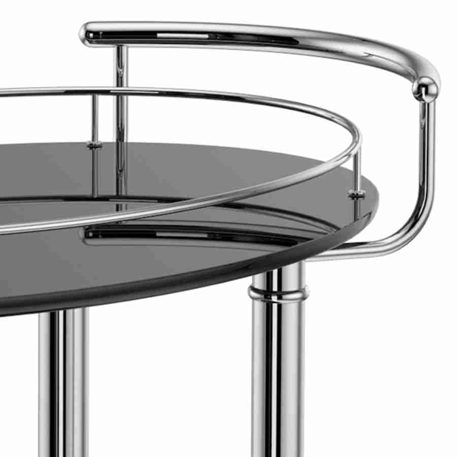 Inka 2-tier Bar Cart in Black and Chrome