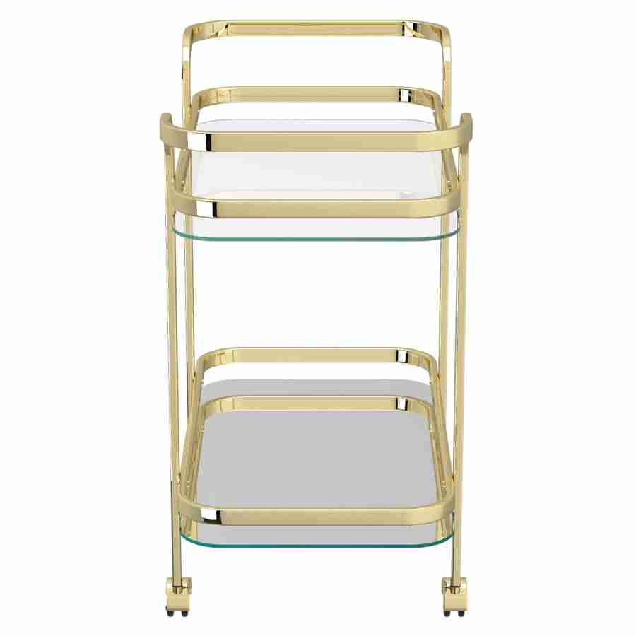 Zedd 2-tier Bar Cart in Polished Gold