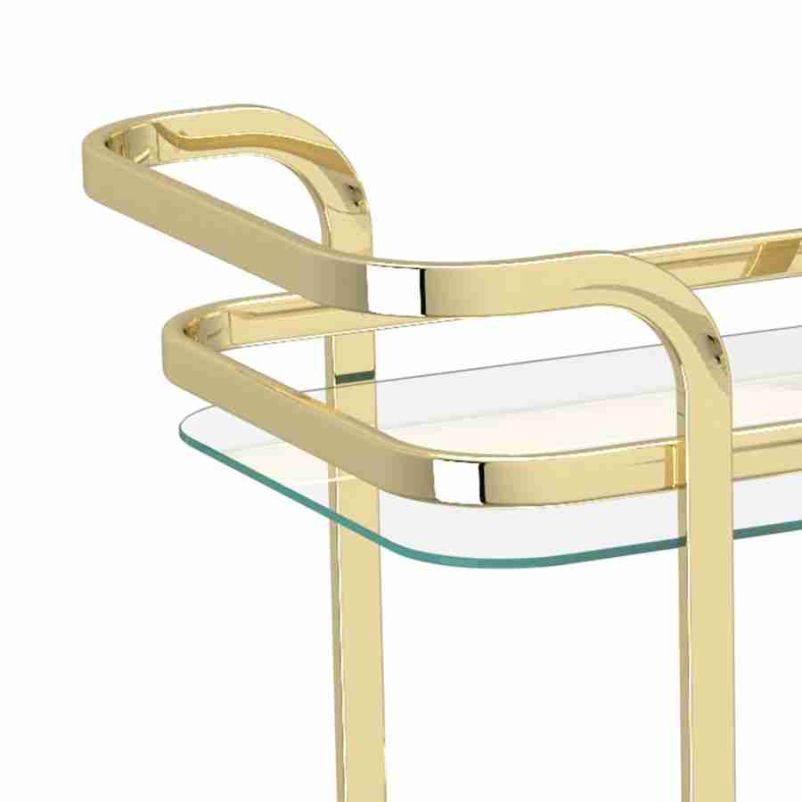 Zedd 2-tier Bar Cart in Polished Gold