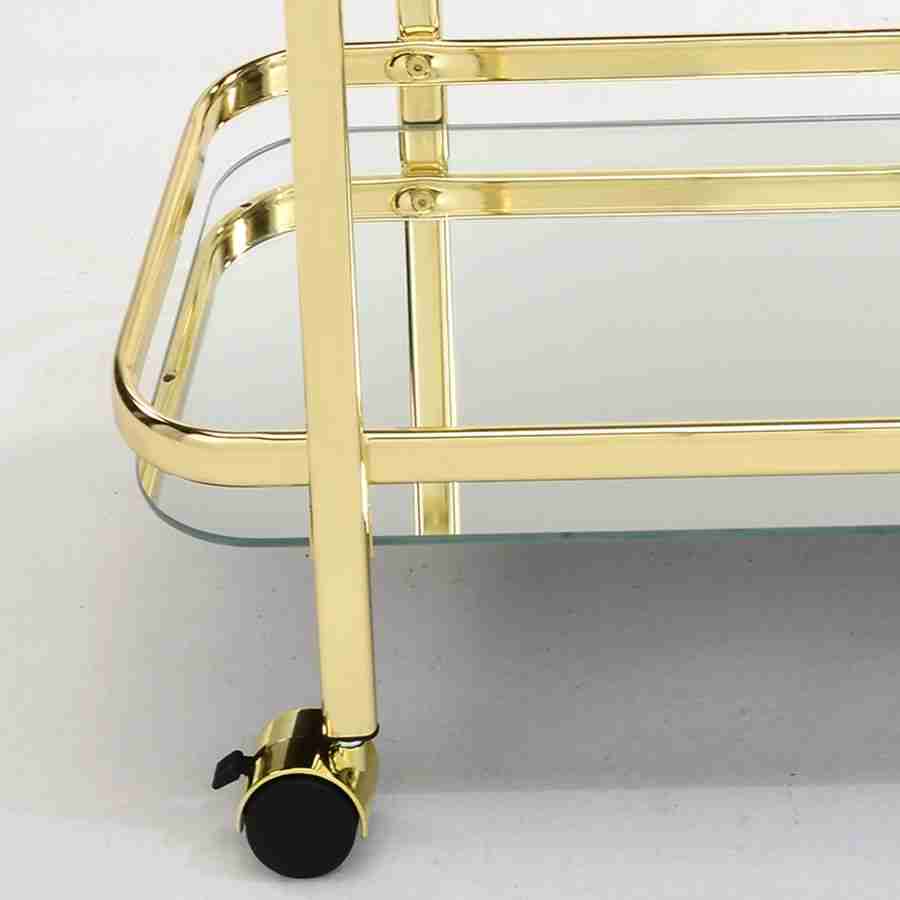 Zedd 2-tier Bar Cart in Polished Gold