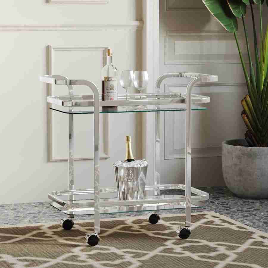 Zedd 2-tier Bar Cart in Polished Gold