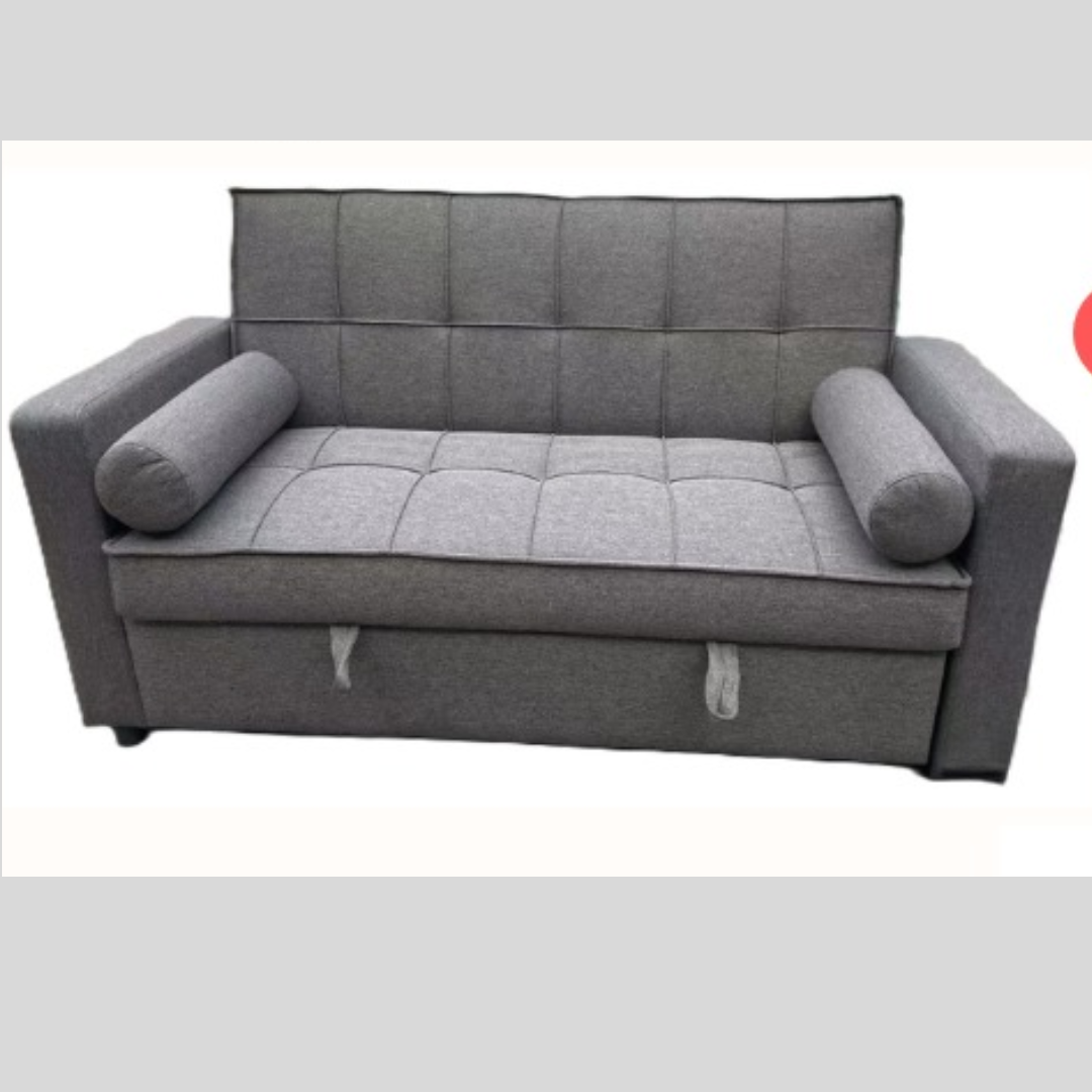 Pull Out Sofa Bed in Grey Fabric
