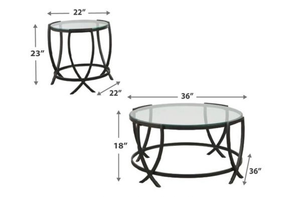 Glass Round Coffee Table Set