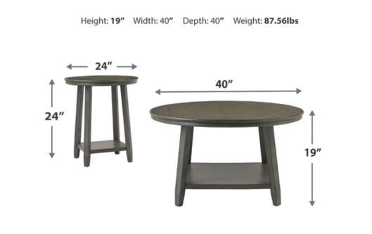 Ashley Wooden Coffee Table Set - Caitbrook