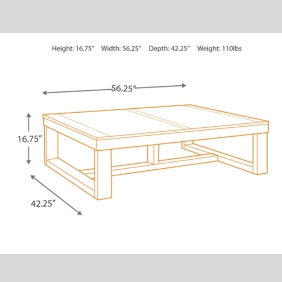 Large Wooden Coffee Table - Watson