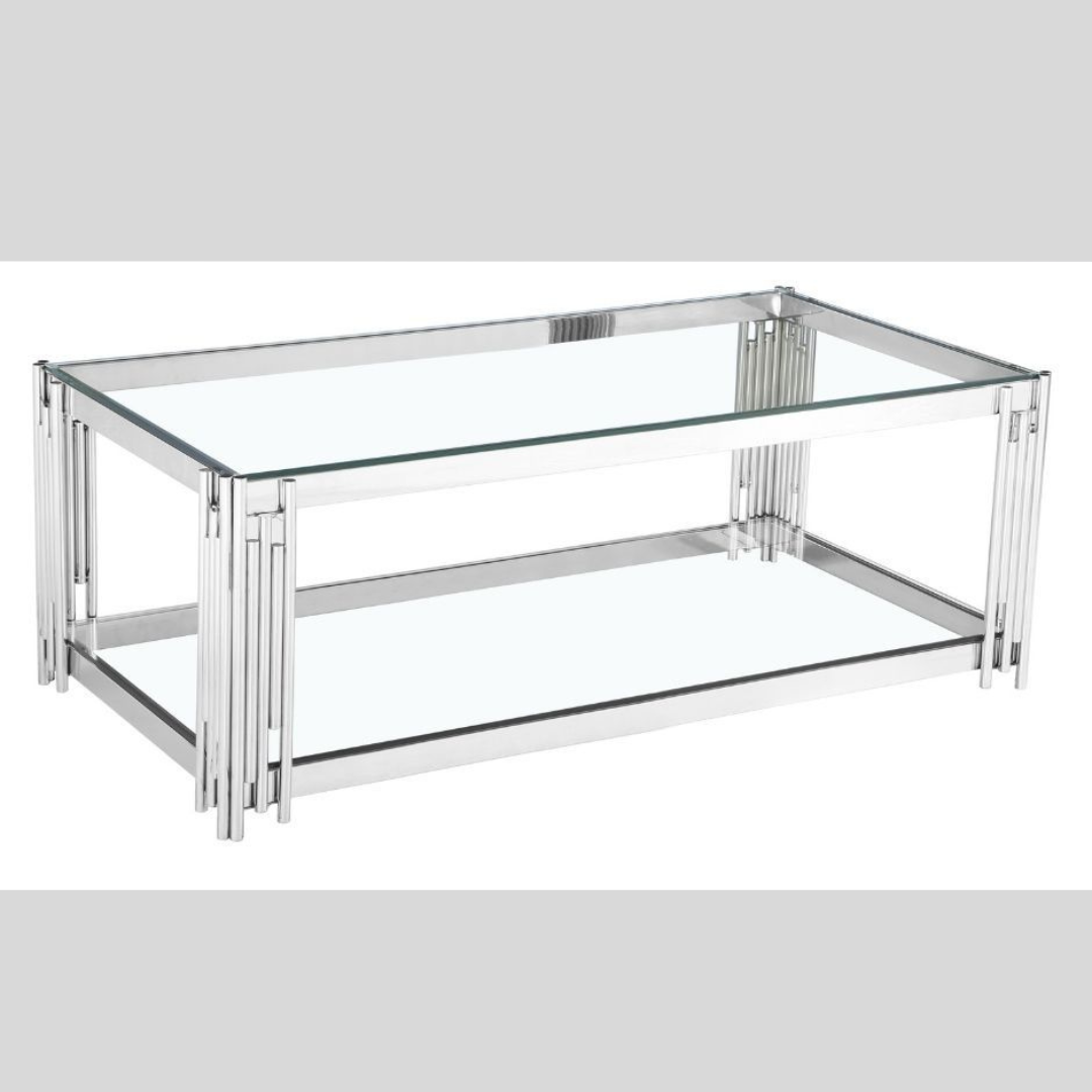 Double Shelf Glass Coffee Table