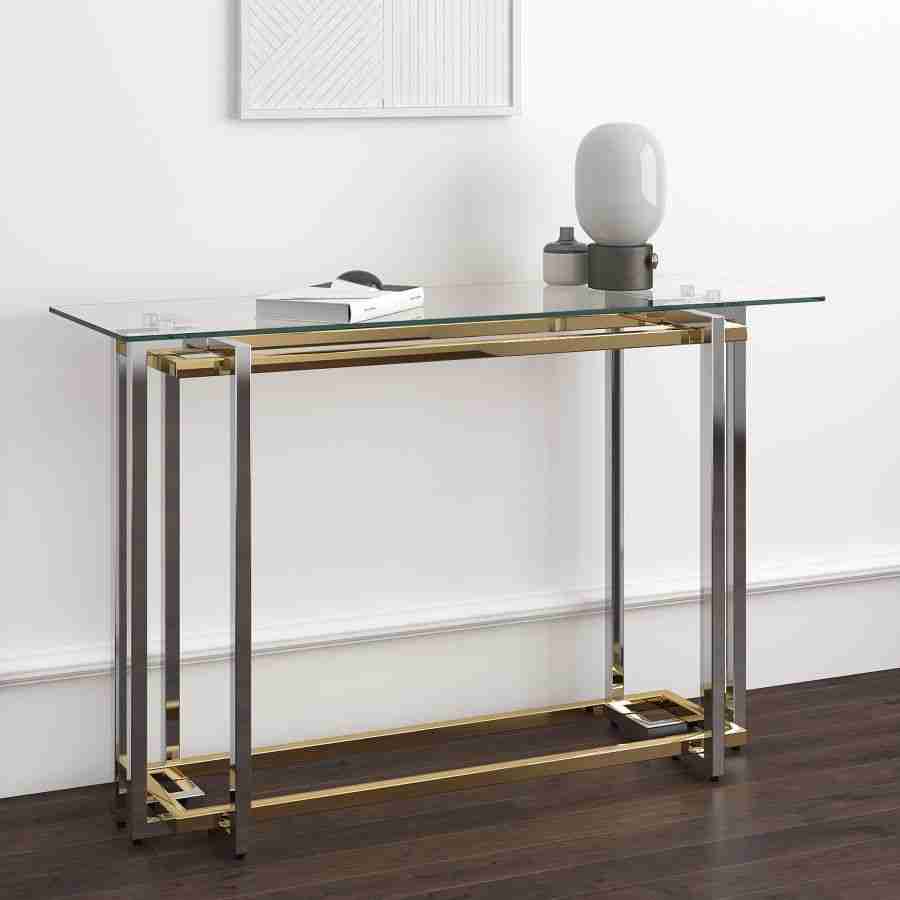 Console Table in Silver and Gold