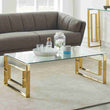 Glass Top Coffee Table in Gold and Silver