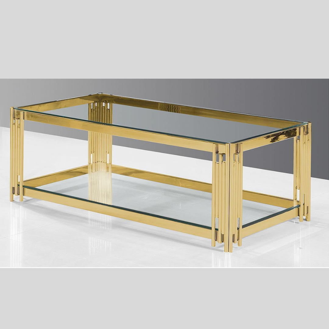 Double Shelf Glass Coffee Table