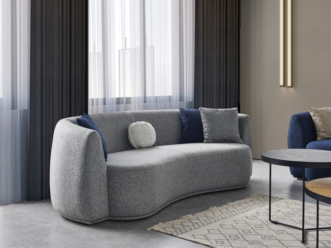 Modern Sofa Set in Chenille Fabric