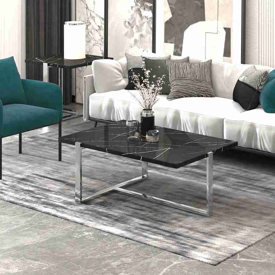 Marble Look Rectangular Center Table