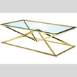 Stainless Steel Gold Glass Coffee Table