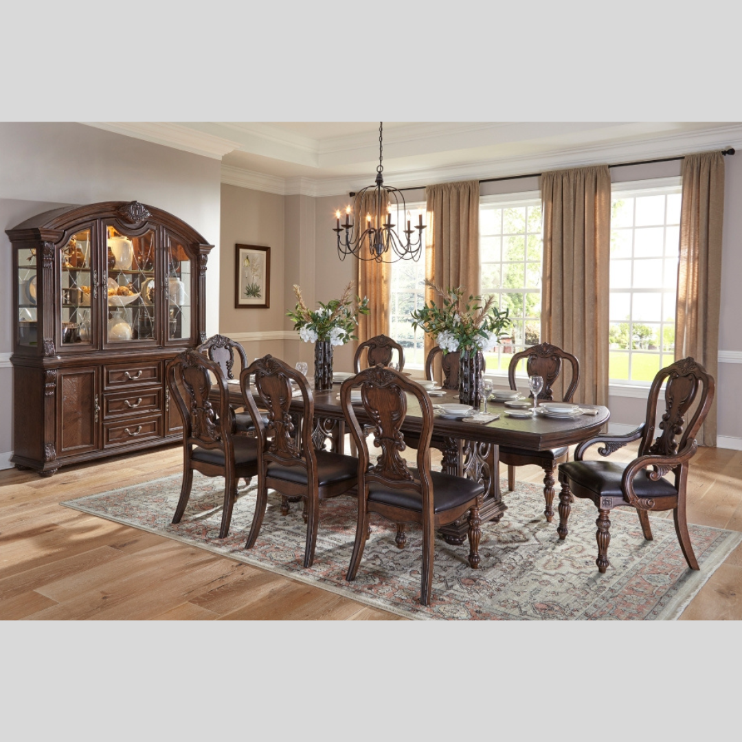 Traditional Style 7PC Dining Set in Oak Finish