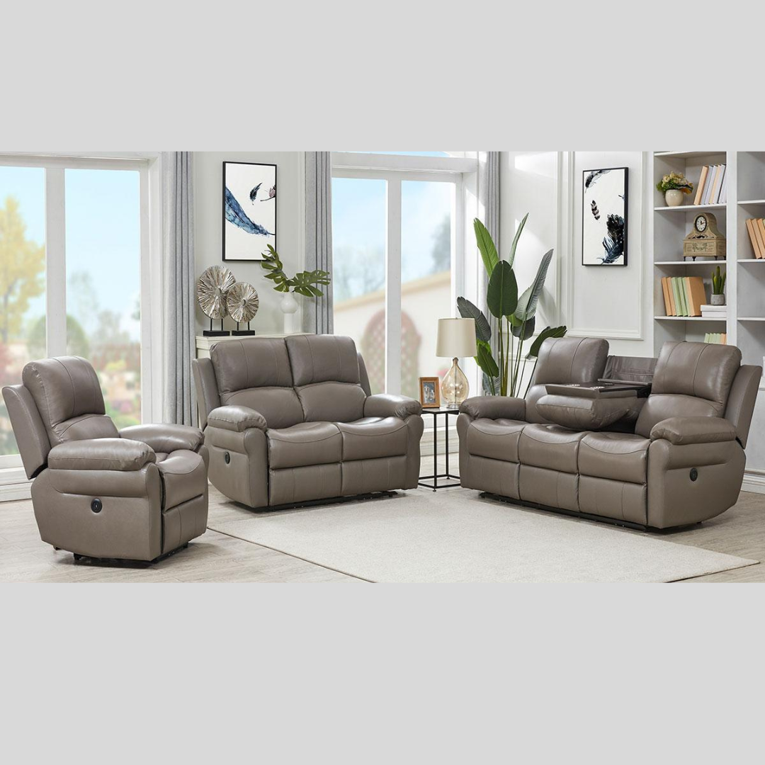 Leather 3pc Recliner Sofa Set - Danica
