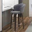 Velvet Bar Stools with Solidwood Legs