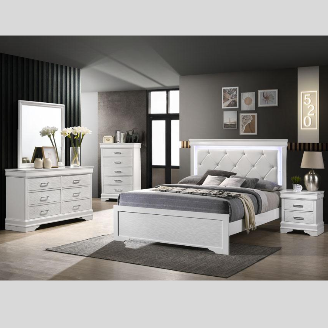 Tufted Bedroom Furniture Set with LED - Brooklyn