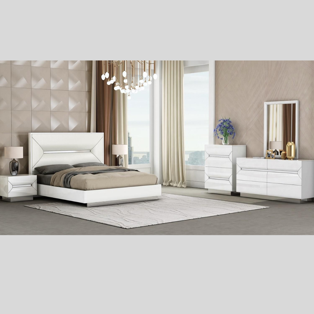 Leather Headboard Platform Bedroom Set - Cypress