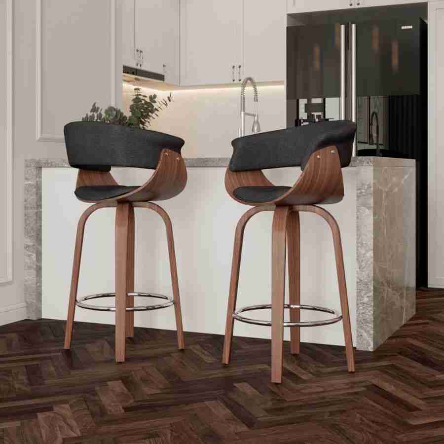 Wooden Counter Stool with Footrest