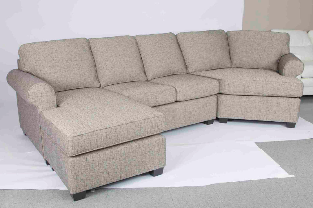 Modern Solid Wood Beige Sectional