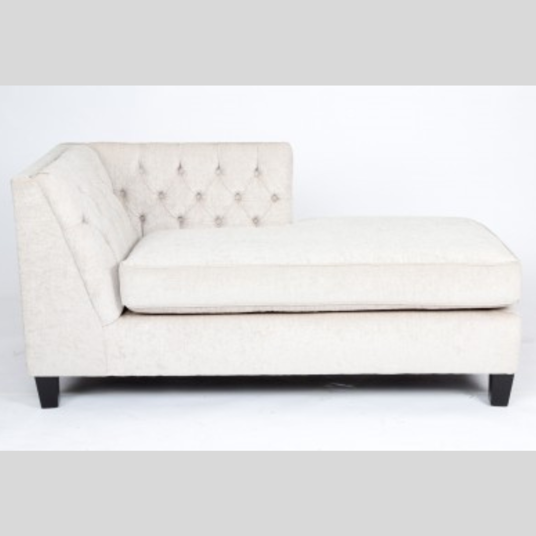 Beige Chaise With Barrel Back