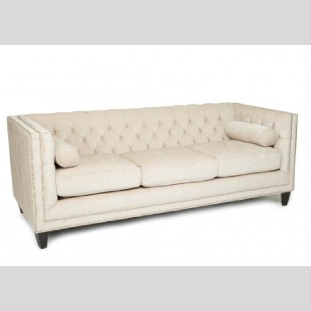 Beige Sofa With Barrel Back