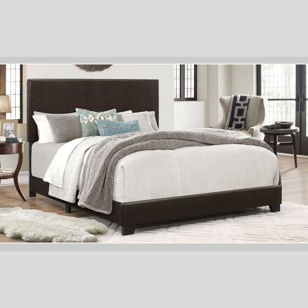 Brown PU Queen Bed - Ramon