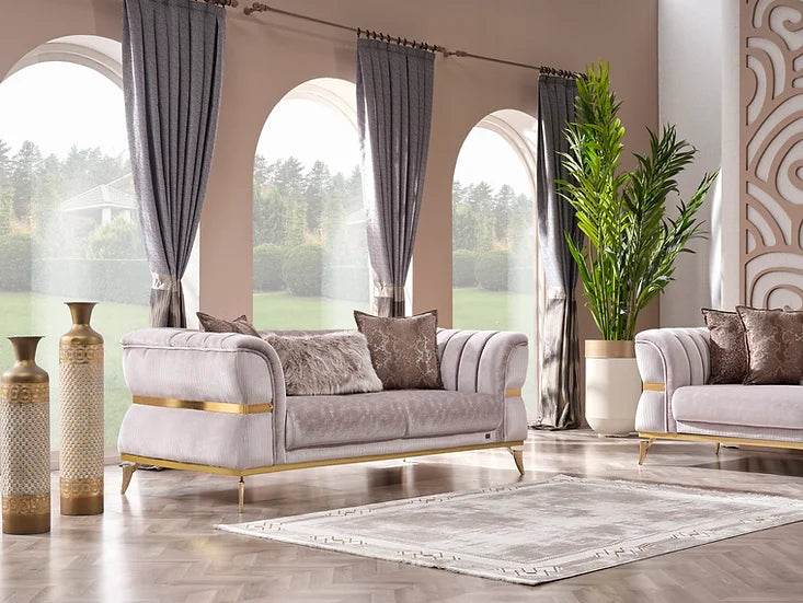 Modern Sofa Set luxury fabric stainless steel design - Nehir