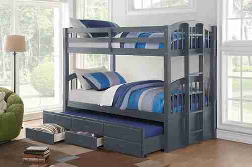 Kids Wooden Bunk Bed with Storage