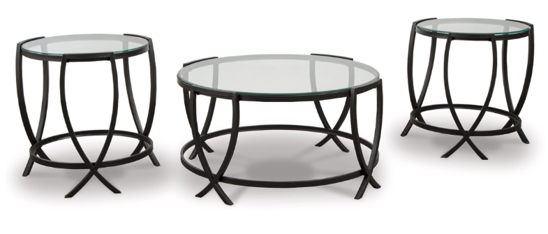 Glass Round Coffee Table Set