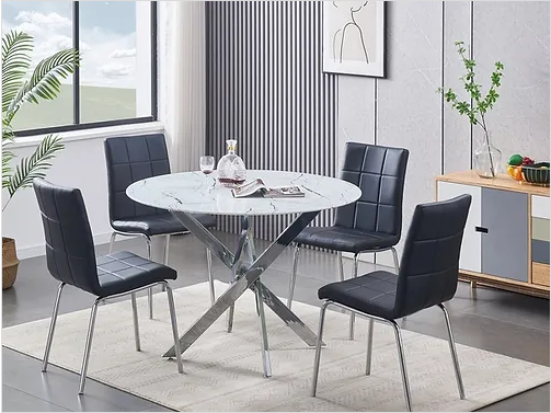 Round White Dining Set