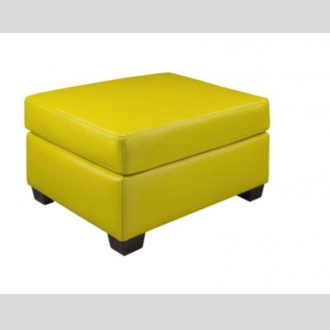 Custom made Yellow Ottoman In Leather