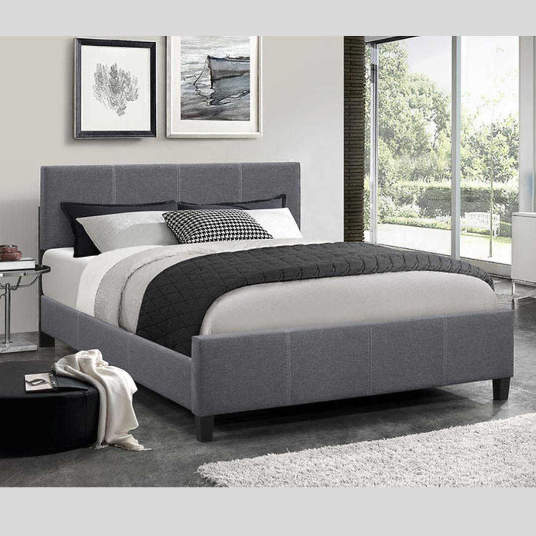 Queen Grey Platform Bed