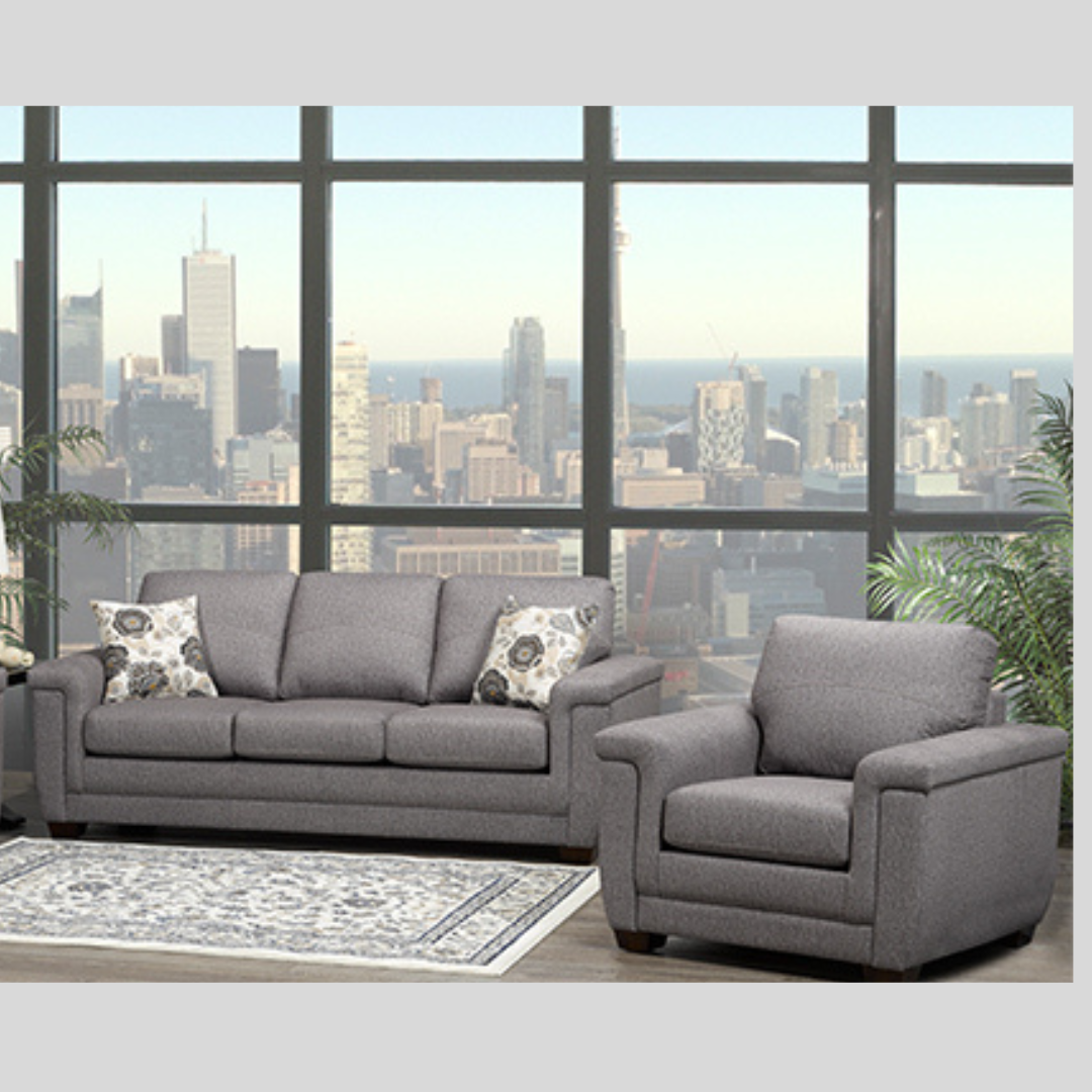 3PC Canadian Made Grey Fabric Sofa Set-4395